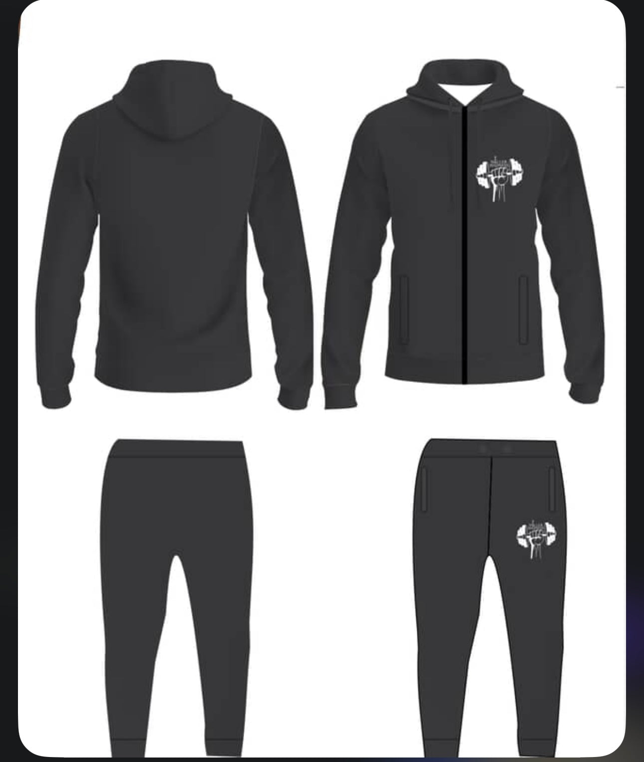 Black "Madness" Embroidered Tech Suit