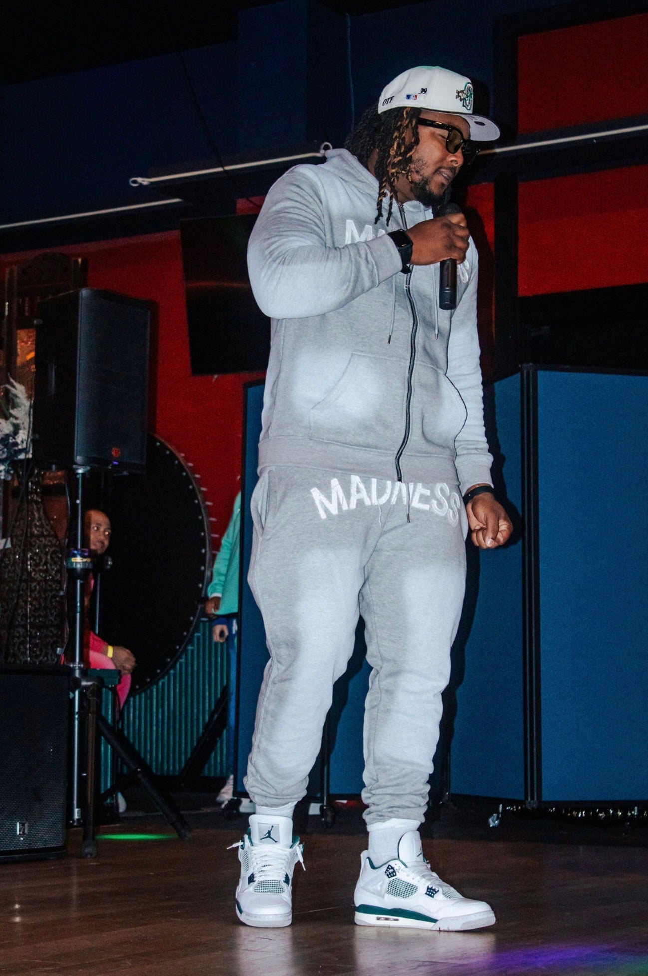 Varsity Grey Distressed "Madness" Jogger Suit